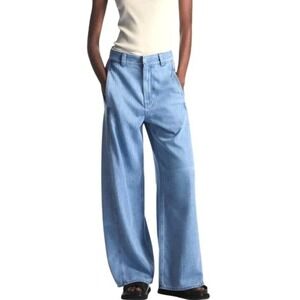 COS Cotton Blend Denim High Rise Wide Leg Jeans Light Blue Women's Size 10